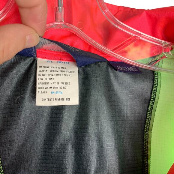 Columbia Windbreaker Jacket Women M Black Radial Sleeve Patent Half Zip 1980s - Picture 10 of 11